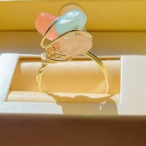 Artisan Gemstone Crystal Ring Silver Rose Quartz Sunstone Amazonite Customizable